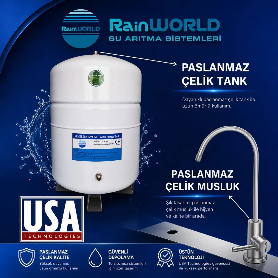 RainWORLD paslanmaz çelik tank ve musluk